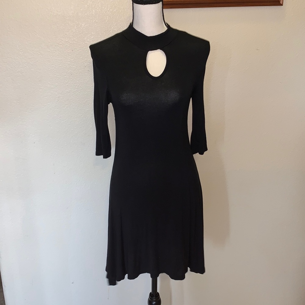 Rue 21 black keyhole Asymmetrical knee length dress